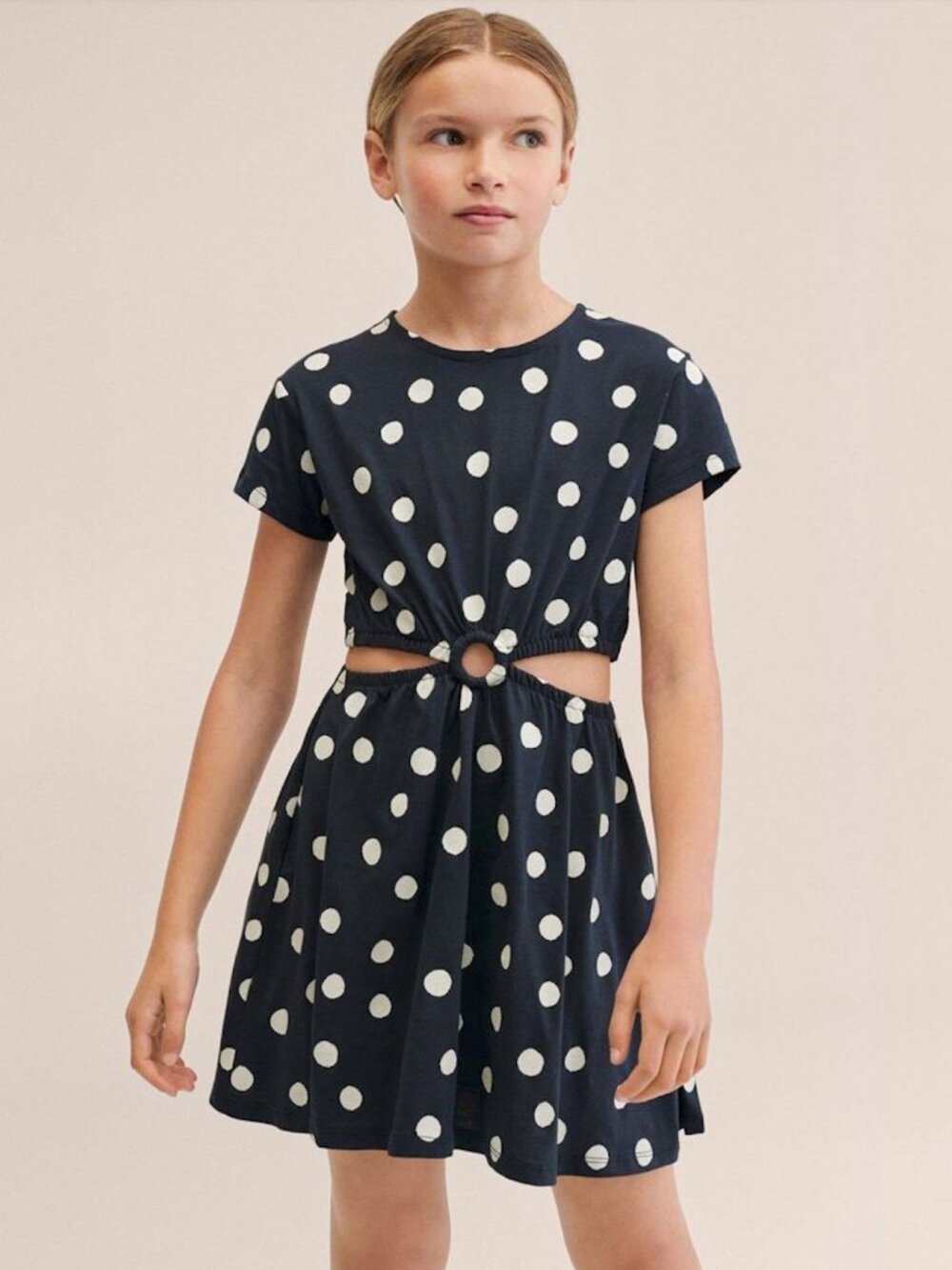 Mango Printed Cut-out Detail Dress 7/8